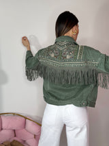 Giacca in denim e frange FEDERICA BI ( vari colori )