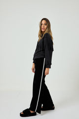 Pantalone in velluto nero FEDERICA BI