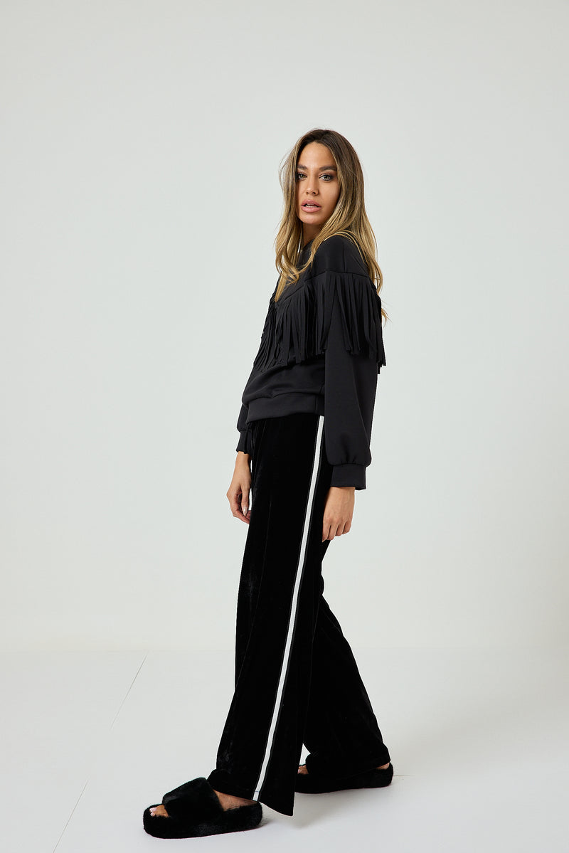 Pantalone in velluto nero FEDERICA BI