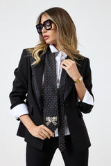 Cravatta in seta nera pois FEDERICA BI