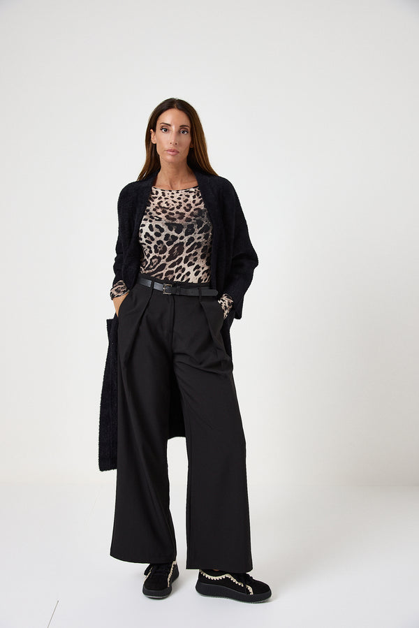 Pantalone nero con cintura FEDERICA BI