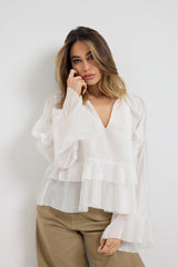 Camicia bianca volant FEDERICA BI