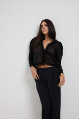 Camicia in sangallo nera FEDERICA BI