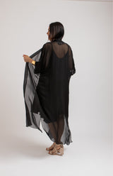 Kimono lungo nero FEDERICA BI