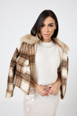 Giacca tartan beige FEDERICA BI