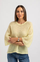 Maglia in mohair giallo pastello FEDERICA BI