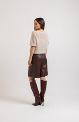 Bermuda in ecopelle bordeaux FEDERICA BI