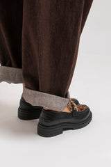 Mocassino nero LEOPARD FEDERICA BI
