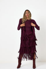 Gonna bordeaux in ecosuede FEDERICA BI