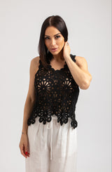 Top nero crochet FEDERICA BI
