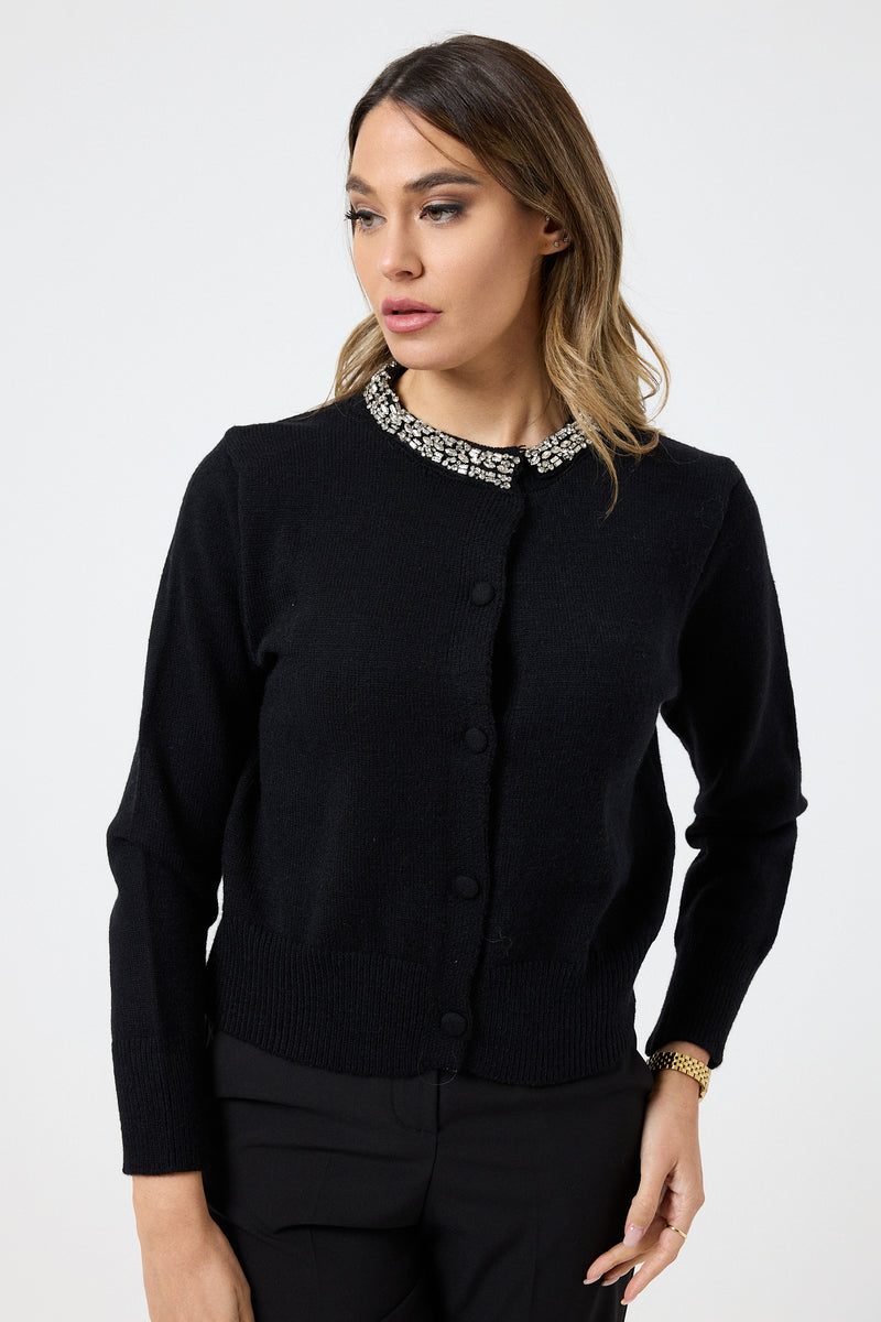 Cardigan collo gioiello FEDERICA BI ( due colori )