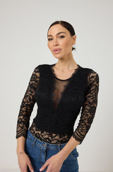 Body nero in pizzo FEDERICA BI