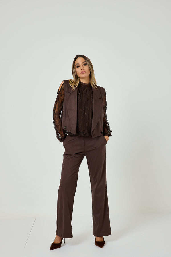 Pantalone moro in ecosuede FEDERICA BI