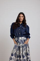 Camicia in denim blu FEDERICA BI
