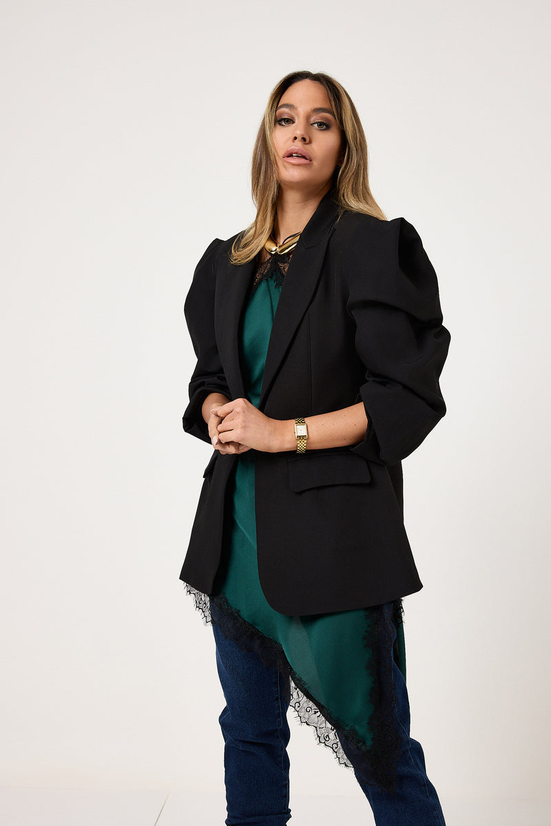 Blazer nero spallina FEDERICA BI