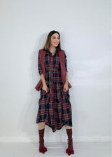 Abito tartan blu FEDERICA BI