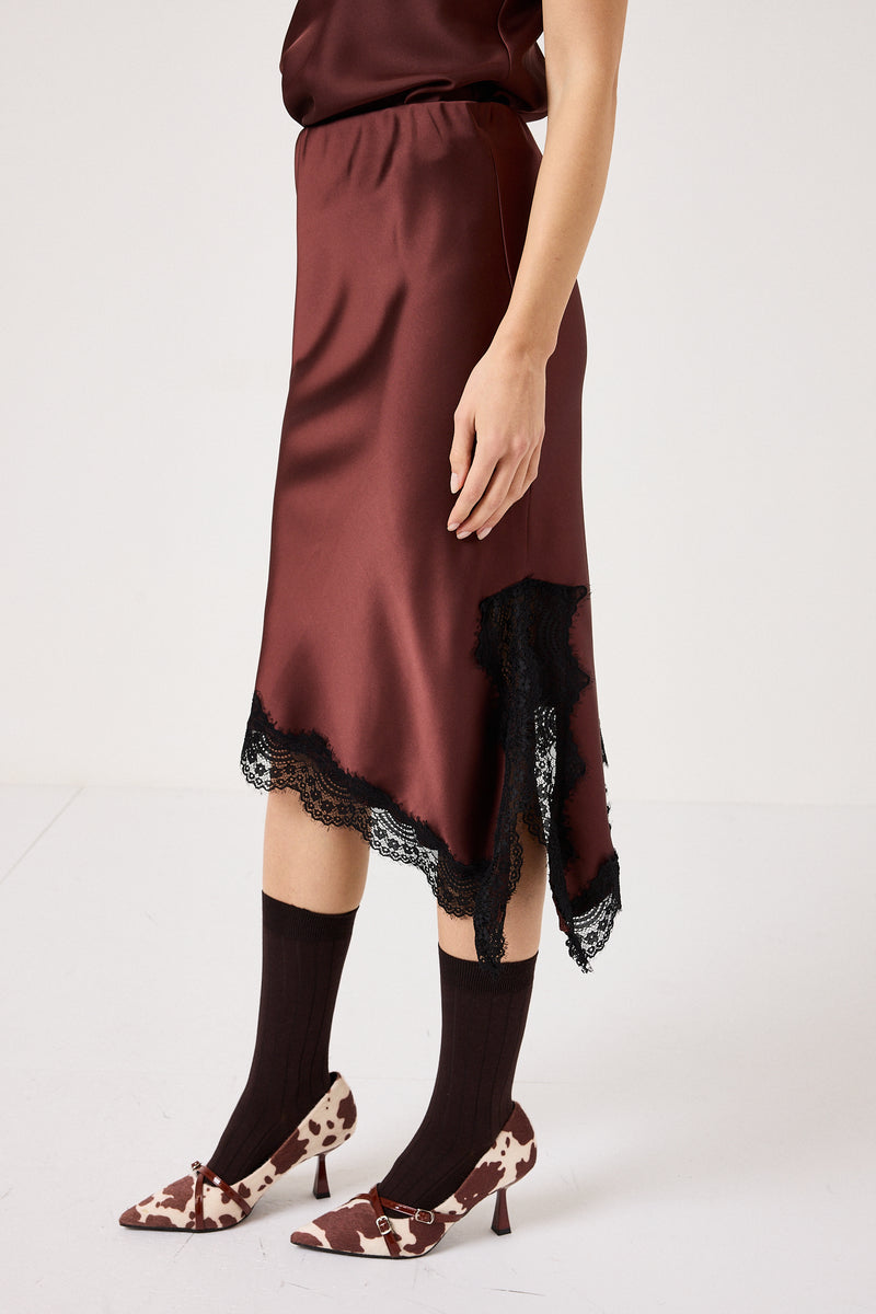 Gonna glace in viscosa e pizzo FEDERICA BI