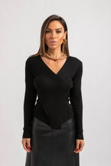 Maglia nera incrocio FEDERICA BI