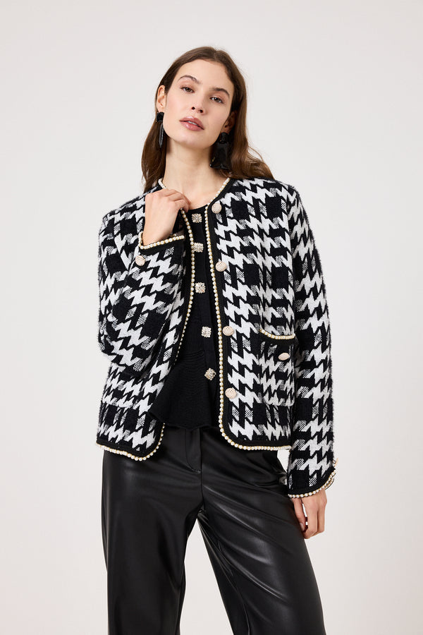 Giacca in ciniglia pied de poule FEDERICA BI ( due colori )