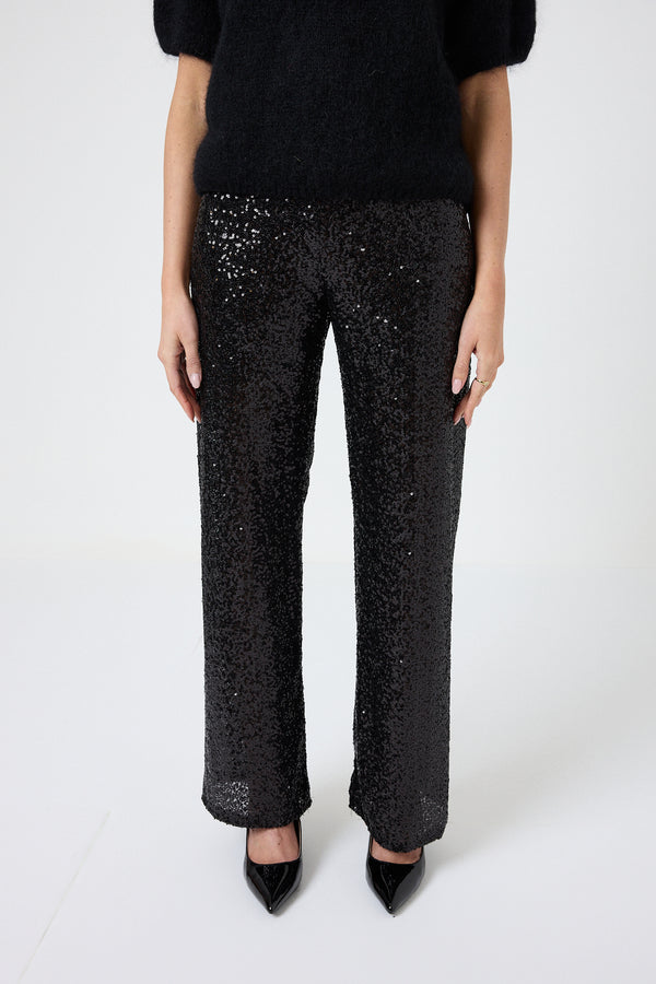 Pantalone nero in paillettes FEDERICA BI