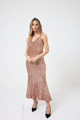 Abito in paillettes apricot FEDERICA BI