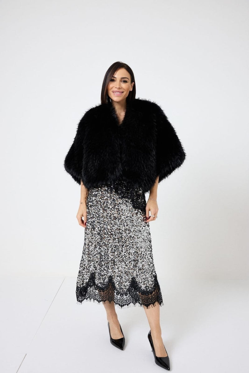 Ecopelliccia nera FEDERICA BI