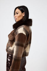 Giacca tartan marrone FEDERICA BI