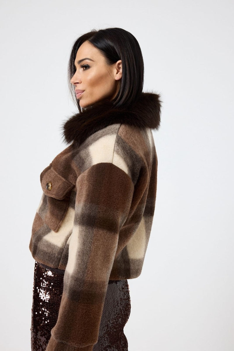 Giacca tartan marrone FEDERICA BI