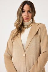 Blazer in velluto beige FEDERICA BI
