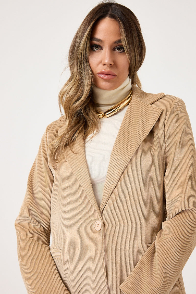 Blazer in velluto beige FEDERICA BI