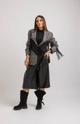 Blazer principe di Galles frange nere FEDERICA BI