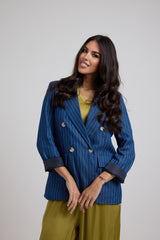 Blazer in denim chambrey gessato FEDERICA BI