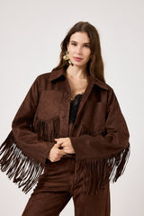 Giacca in ecosuede marrone FEDERICA BI