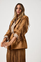 Giacca in suede biscotto FEDERICA BI