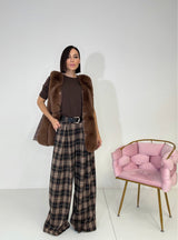 Pantalone tartan a palazzo FEDERICA BI