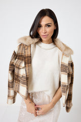 Giacca tartan beige FEDERICA BI