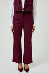 Pantalone bordeaux in ecosuede FEDERICA BI