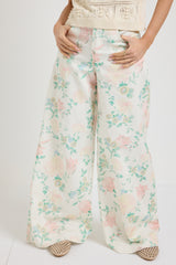 Denim palazzo floreale FEDERICA BI