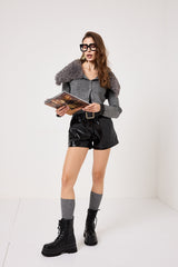 Cardigan in maglia grigio FEDERICA BI