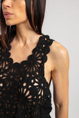 Top nero crochet FEDERICA BI