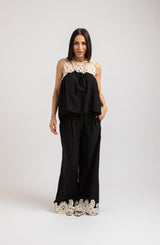Completo nero top e pantalone FEDERICA BI