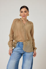 Camicia biscotto perline FEDERICA BI