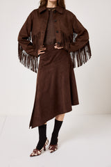 Gonna in ecosuede marrone FEDERICA BI