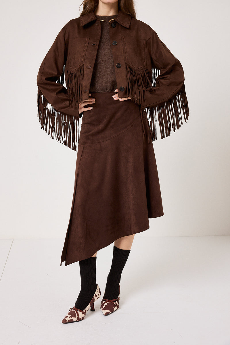 Gonna in ecosuede marrone FEDERICA BI