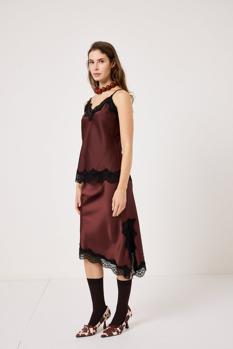 Top in viscosa e pizzo glace FEDERICA BI