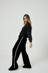 Pantalone in velluto nero FEDERICA BI