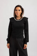 Maglia spallina e collo gioiello FEDERICA BI