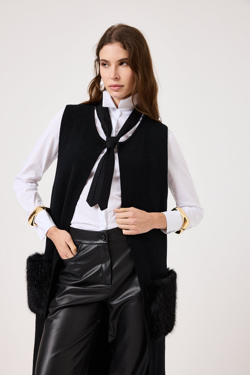 Pantalone nero in ecopelle FEDERICA BI