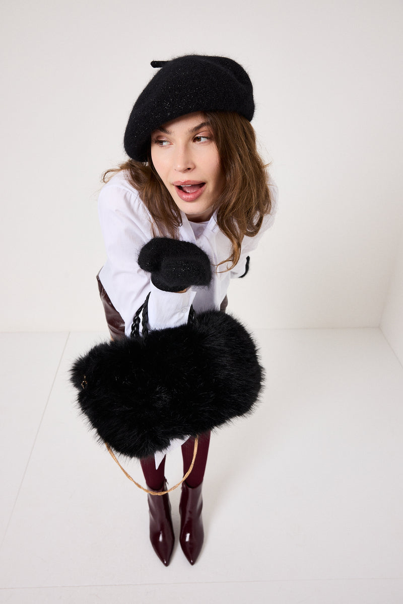 Guanti neri lurex FEDERICA BI