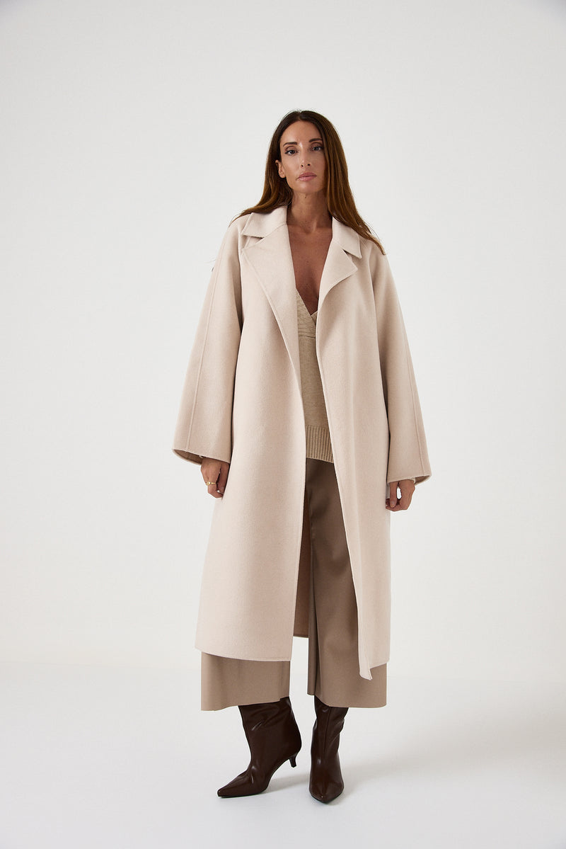 Cappotto beige cachemire e lana FEDERICA BI